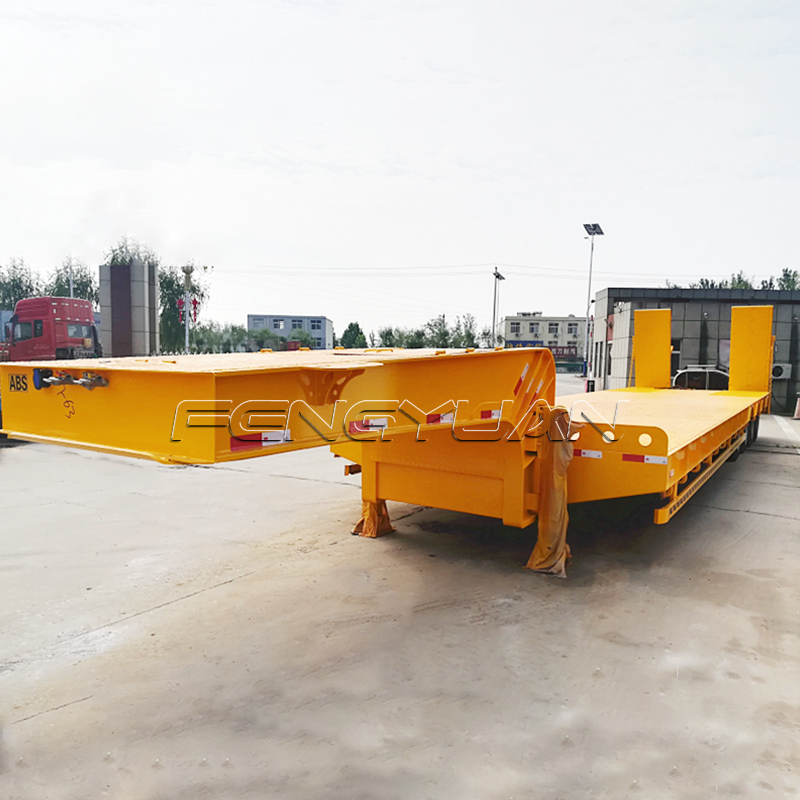 Excavator Transport Lowbed Semi Trailer